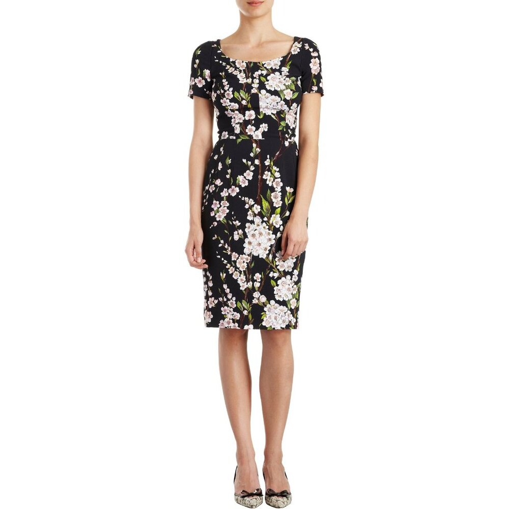 Dolce & Gabbana Black Floral Midi Dress
